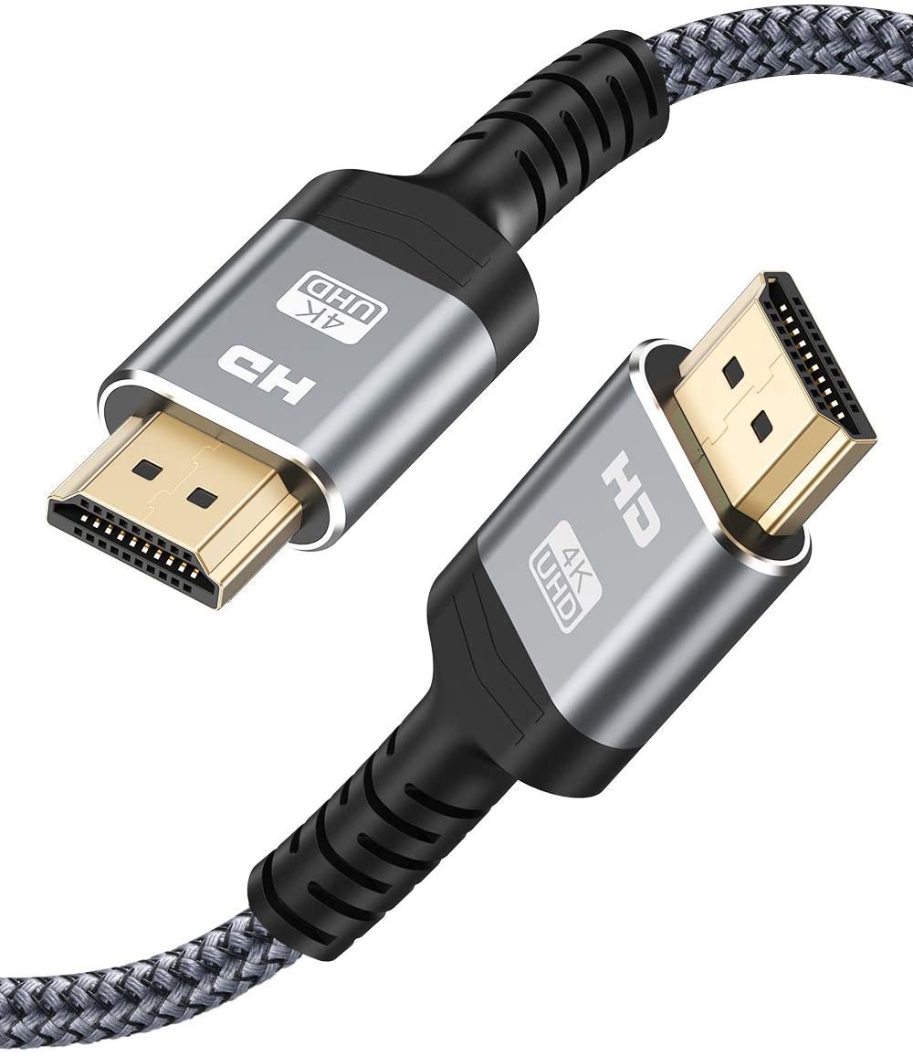 4K60Hz HDMI Kabel 3Meter, HDMI 2.0 Highspeed 18Gbps Vergoldete Anschlüsse Nylon Geflochtenes Kabel mit Ethernet/Audio Rückkanal, Kompatibles 4K UHD 2160p, HD 1080p, 3D-Grau