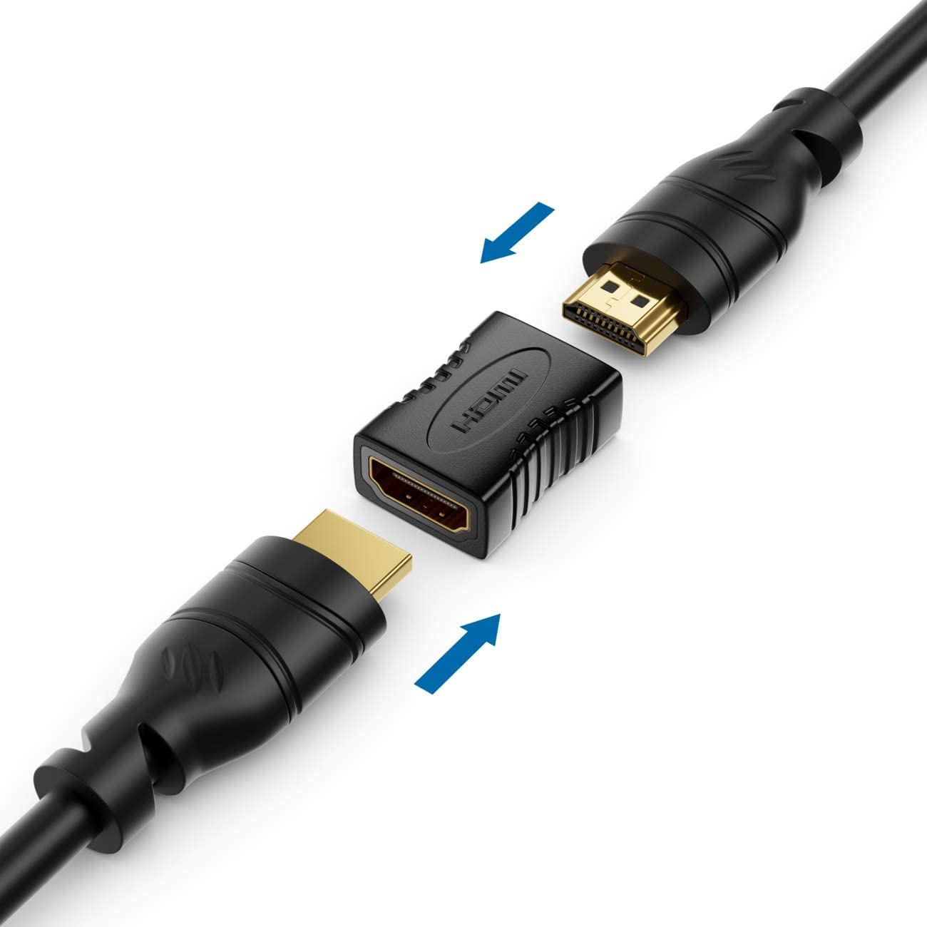 deleyCON HDMI Kupplung Adapter Verbinder - HDMI (Typ A) Buchse zu HDMI (Typ A) Buchse - HDR ARC 3D 4K 2160p Full HD 1080p